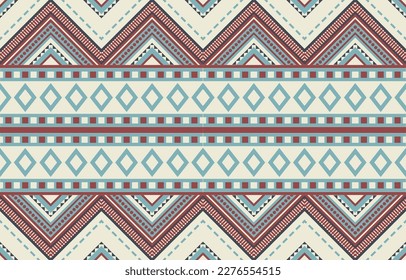 Ikat geometric folklore ornament. Tribal ethnic vector texture. Seamless striped pattern in Aztec style. Figure tribal embroidery. Indian, Scandinavian, Gypsy, Mexican, folk pattern. Boho chic design.