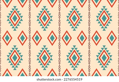 Ikat geometric folklore ornament. Tribal ethnic vector texture. Seamless striped pattern in Aztec style. Figure tribal embroidery. Indian, Scandinavian, Gypsy, Mexican, folk pattern. Boho chic design.