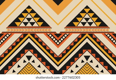 Ikat geometric folklore ornament. Tribal ethnic vector texture. Seamless striped pattern in Aztec style. Figure tribal embroidery. Indian, Scandinavian, Gypsy, Mexican, folk pattern. Boho chic design.