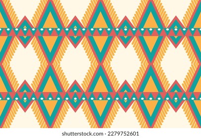 Ikat geometric folklore ornament. Tribal ethnic vector texture. Seamless striped pattern in Aztec style. Figure tribal embroidery. Indian, Scandinavian, Gypsy, Mexican, folk pattern. Boho chic design.