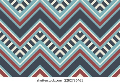 Ikat geometric folklore ornament. Tribal ethnic vector texture. Seamless striped pattern in Aztec style. Figure tribal embroidery. Indian, Scandinavian, Gypsy, Mexican, folk pattern. Boho chic design.