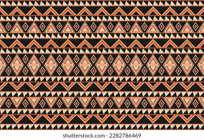 Ikat geometric folklore ornament. Tribal ethnic vector texture. Seamless striped pattern in Aztec style. Figure tribal embroidery. Indian, Scandinavian, Gypsy, Mexican, folk pattern. Boho chic design.
