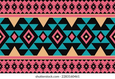 Ornamento de folclore geométrico Ikat. Textura vectorial étnica tribal. Patrón de rayas sin foco al estilo azteca. Figura bordado tribal. indio, escandinavo, gitano, mexicano, folclórico. Diseño elegante de Boho.