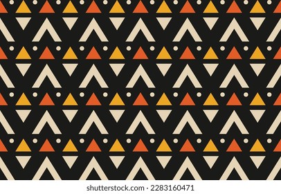 Ikat geometric folklore ornament. Tribal ethnic vector texture. Seamless striped pattern in Aztec style. Figure tribal embroidery. Indian, Scandinavian, Gypsy, Mexican, folk pattern. Boho chic design.