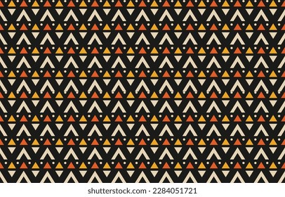Ikat geometric folklore ornament. Tribal ethnic vector texture. Seamless striped pattern in Aztec style. Figure tribal embroidery. Indian, Scandinavian, Gypsy, Mexican, folk pattern. Boho chic design.