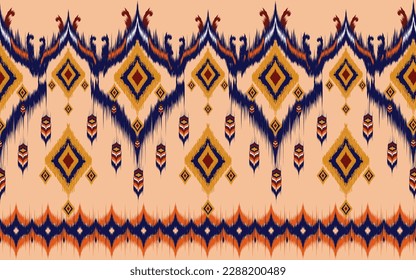  Ikat geometric folklore ornament. Tribal ethnic vector texture. Seamless striped pattern in Aztec style. Figure tribal embroidery. Indian, Scandinavian, Gyp sy, Mexican, folk pattern.ikat patter