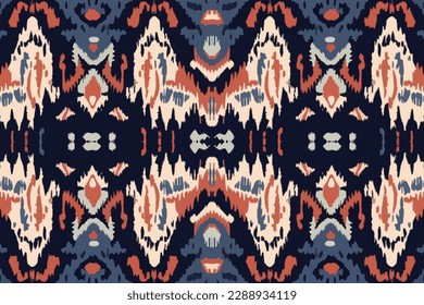 Ikat geometric folklore ornament. Tribal ethnic texture seamless pattern. Abstract traditional folk old ancient antique graphic line. Ornate elegant luxury vintage retro modern minimal style.