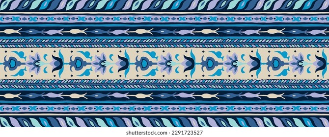 Ikat geometric folklore ornament. Tribal ethnic vector texture. Seamless striped pattern in Aztec style. Figure tribal embroidery. Indian, Scandinavian, Gypsy, Mexican, folk pattern.