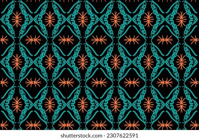 Ikat geometric folklore ornament. Tribal ethnic vector texture. Seamless striped pattern in Aztec style. Figure tribal embroidery. Indian, Scandinavian, Gypsy, Mexican, folk pattern.