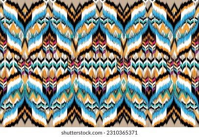 Ikat geometric folklore ornament. Tribal ethnic vector texture. 
Seamless striped pattern in Aztec style. Figure tribal embroidery. 
Indian, Scandinavian, Gypsy, Mexican, folk pattern.
