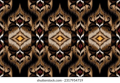 Ikat geometric folklore ornament. Tribal ethnic vector texture. 
Seamless striped pattern in Aztec style. Figure tribal embroidery. 
Indian, Scandinavian, Gypsy, Mexican, folk pattern.