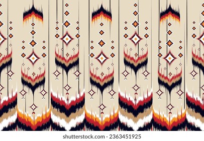 Ikat geometric folklore ornament. Tribal ethnic vector texture. Seamless striped pattern in Aztec style. Figure tribal embroidery. Indian, Scandinavian, Gyp sy, Mexican, folk pattern.ikat pattern.
