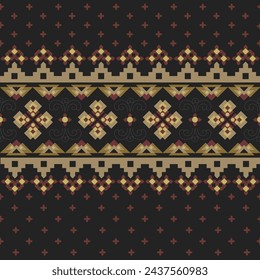 Ikat geometric folklore ornament. Tribal ethnic vector texture. Seamless striped pattern in Aztec style. Figure tribal embroidery. Indian, Scandinavian, Gyp sy, Mexican, folk pattern.ikat patter