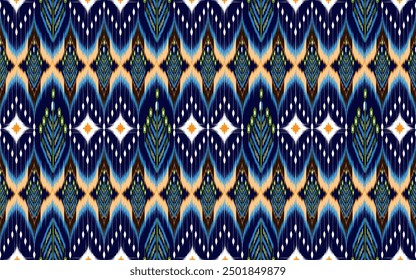 Ikat geometric folklore ornament. Tribal ethnic vector texture. Seamless striped pattern in Aztec style. Figure tribal embroidery. Indian, Scandinavian, Gyp sy, Mexican, folk pattern.ikat pattern.
