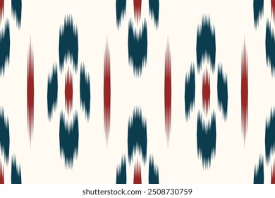 Ikat geometric folklore ornament. Tribal ethnic vector texture. Seamless striped pattern in Aztec style. Figure tribal embroidery. Indian, Scandinavian, Gypsy, Mexican, folk pattern.