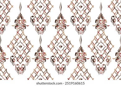 Ikat geometric folklore ornament. Tribal ethnic vector texture. Seamless striped pattern in Aztec style."This content was created using vector drawing tools and software, not generated by AI"
