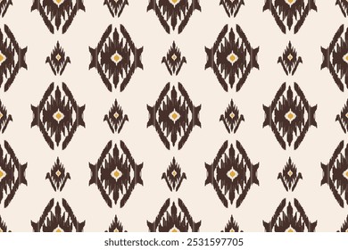 Ikat geometric folklore ornament. Tribal ethnic vector texture. Seamless striped pattern in Aztec style. Figure tribal embroidery. Indian, Scandinavian, Gypsy, Mexican, African rug.