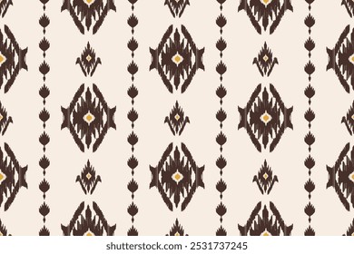 Ikat geometric folklore ornament. Tribal ethnic vector texture. Seamless striped pattern in Aztec style. Figure tribal embroidery. Indian, Scandinavian, Gypsy, Mexican, African rug.