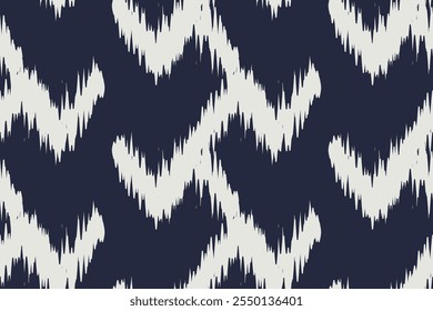 Ornamento geométrico del folclore de Ikat. Textura étnica tribal. Patrón de rayas sin costuras en estilo azteca. Diseño abstracto del bordado de Ikat para la textura, tela, ropa, envoltura, decoración