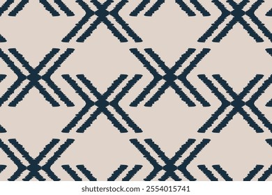 Ikat geometric folklore ornament. Tribal ethnic texture.Seamless striped pattern in Aztec style. Motifs Ikat embroidery abstract design for texture, fabric, clothing, wrapping, decoration