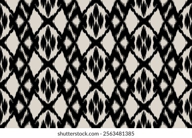 Ikat geometric folklore ornament. Tribal ethnic texture.Seamless striped pattern in Aztec style. Motifs Ikat embroidery abstract design for texture, fabric, clothing, wrapping, decoration