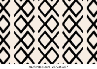 Ikat geometric folklore ornament. Tribal ethnic texture.Seamless striped pattern in Aztec style. Motifs Ikat embroidery abstract design for texture, fabric, clothing, wrapping, decoration