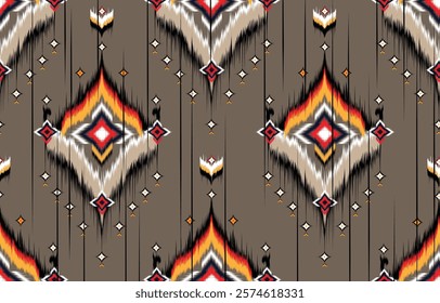 Ikat geometric folklore ornament. Tribal ethnic vector texture. 
Seamless striped pattern in Aztec style. Figure tribal embroidery. 
Indian, Scandinavian, Gyp
sy, Mexican, folk pattern.