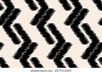 Ikat geometric folklore ornament. Tribal ethnic texture.Seamless striped pattern in Aztec style. Motifs Ikat embroidery abstract design for texture, fabric, clothing, wrapping, decoration