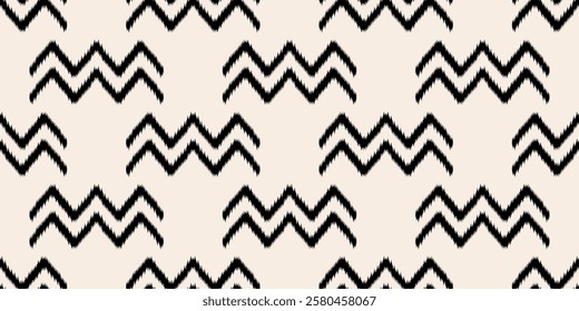 Ikat geometric folklore ornament. Tribal ethnic texture.Seamless striped pattern in Aztec style. Motifs Ikat embroidery abstract design for texture, fabric, clothing, wrapping, decoration