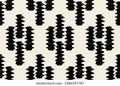 Ikat geometric folklore ornament. Tribal ethnic texture.Seamless striped pattern in Aztec style. Motifs Ikat embroidery abstract design for texture, fabric, clothing, wrapping, decoration