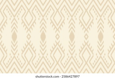 Ikat geometric folklore ornament. Tribal ethnic vector texture. Seamless striped pattern in Aztec style. Figure tribal embroidery. Indian, Scandinavian, Gypsy, Mexican, folk pattern. Boho chic design.