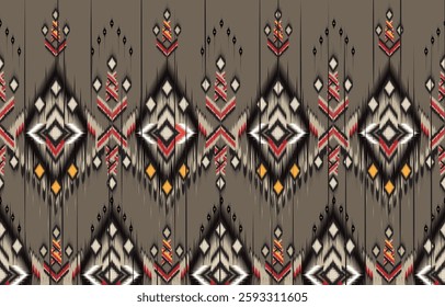 Ikat geometric folklore ornament. Tribal ethnic vector texture. 
Seamless striped pattern in Aztec style. Figure tribal embroidery. 
Indian, Scandinavian, Gyp
sy, Mexican, folk pattern.