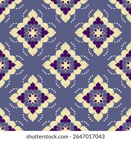 Ornamento folclórico geométrico de Ikat. Textura de vetores étnicos tribais. Padrão listrado sem costura em estilo asteca. Bordado popular. tapetes indianos, escandinavos, ciganos, mexicanos e africanos.