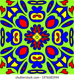 Ikat geometric folklore ornament. Vector seamless pattern arabesque.  Indian, Scandinavian, Gypsy, Mexican, folk pattern. Figure tribal embroidery.