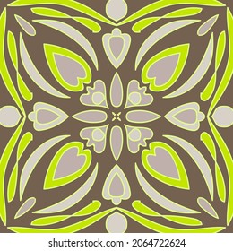 Ikat geometric folklore ornament. Vector seamless pattern arabesque. Graphic style with rhombus, triangles and circles. Vintage boho style.