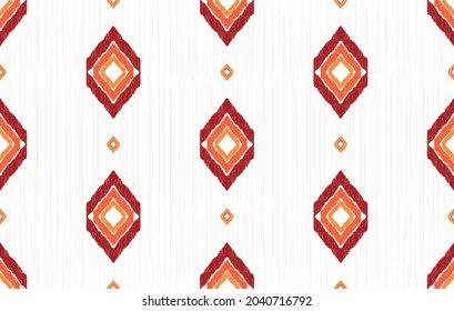 Ikat geometric Indian ethnic pattern. Aztec fabric carpet mandala ornament boho chevron textile decoration wallpaper. Tribal turkey traditional embroidery oriental vector illustrations background.
