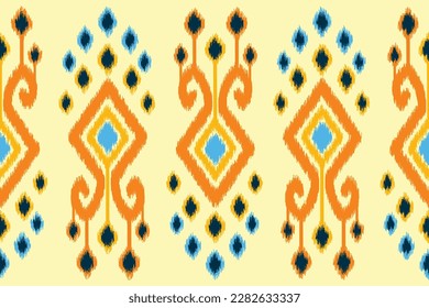 Ikat geometric Navajo seamless ethnic pattern. Native traditional African, American, Indian, Mexican, Moroccan. Design for fabric, clothing, textile, home decor, carpet, wallpaper, throw pillows.