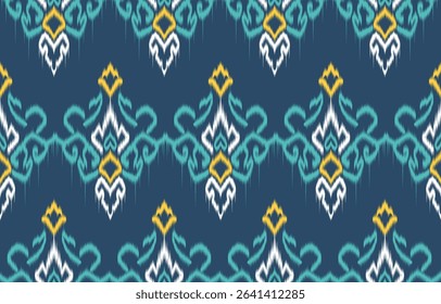 Ikat geometric oriental ethnic pattern design.