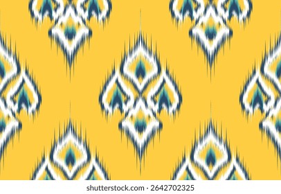 Ikat geometric oriental ethnic pattern design.