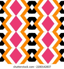 Ikat geometric ornament pattern. Tribal ethnic vector texture. Seamless striped pattern in Aztec style. ikat pattern