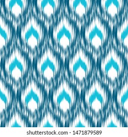 Ikat geometric seamless texture. Abstract background.