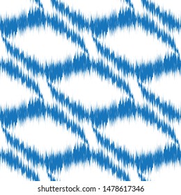 Ikat geometric seamless texture. Abstract background.