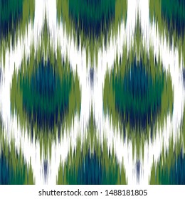 Ikat geometric seamless texture. Abstract background.