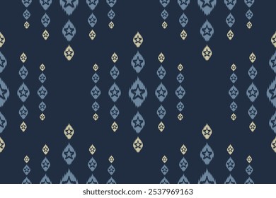 Ikat geometric stars folklore ornament. Oriental vector damask pattern. Ancient art of Arabesque. Tribal ethnic texture. Spanish motif on the carpet. Aztec style. Indian rug. Mexican embroidery.