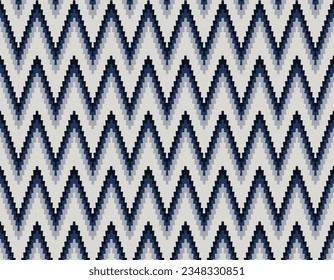 Ikat geometric textile. Seamless pattern by tribal ikat motifs. Ethnic handicraft pattern abstract vector. Ikat fabric traditional weaving style design for pillow, fabric, clothing, carpet, curtain.