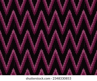 Tejido geométrico Ikat. Patrón sin foco por motivos tribales ikat. Vector abstracto de patrones de artesanía étnica. Tela de Ikat diseño tradicional de tejido para almohadas, tela, ropa, alfombra, cortina.