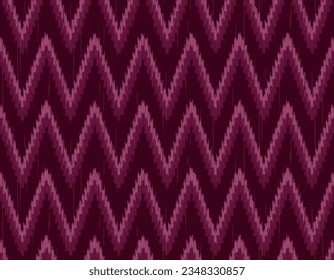 Ikat geometric textile. Seamless pattern by tribal ikat motifs. Ethnic handicraft pattern abstract vector. Ikat fabric traditional weaving style design for pillow, fabric, clothing, carpet, curtain.