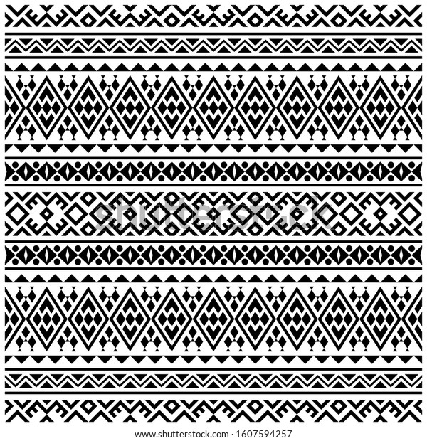 Ikat Geometric Tribal Aztec Pattern design vector.\
Illustration of Tribal Pattern design for background, border, or\
frame design 