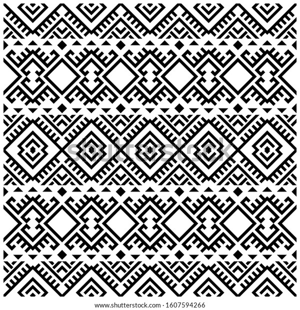 Ikat Geometric Tribal Aztec Pattern design vector.\
Illustration of Tribal Pattern design for background, border, or\
frame design 