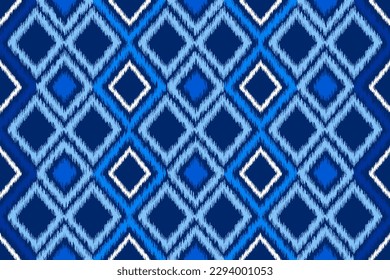 Ikat geometric tribal ethnic seamless pattern. Ornament damask. Native American, Mexican, Indian, Moroccan, African, Peruvian style. Design for clothing, fabric, wallpaper, carpet, textile, home decor